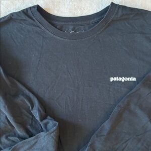 Patagonia Mountain Logo Black Mens Long Sleeve T-shirt Size XXL